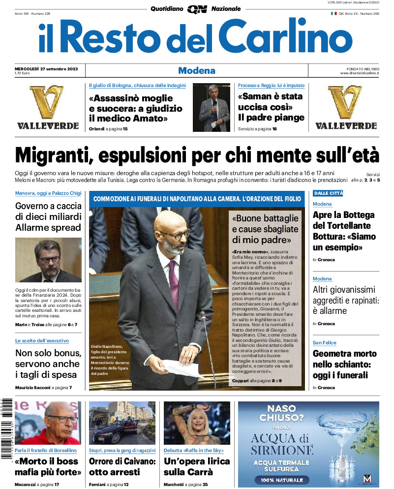Modena - mercoledì 27 Settembre 2023