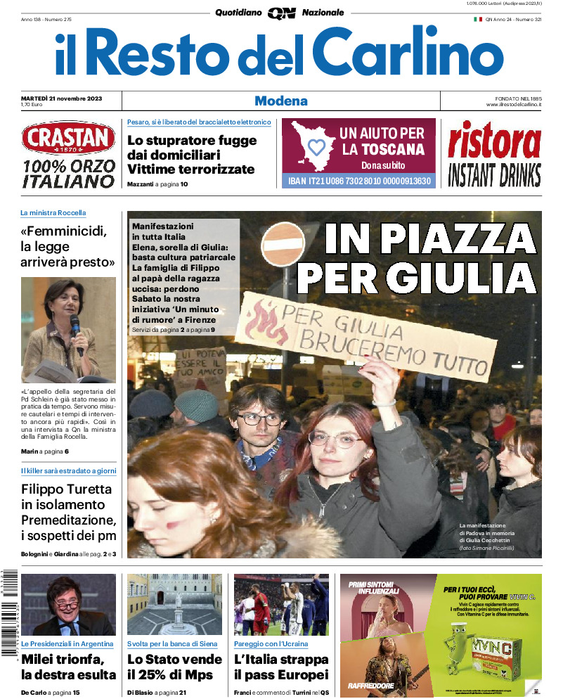 Modena - martedì 21 Novembre 2023