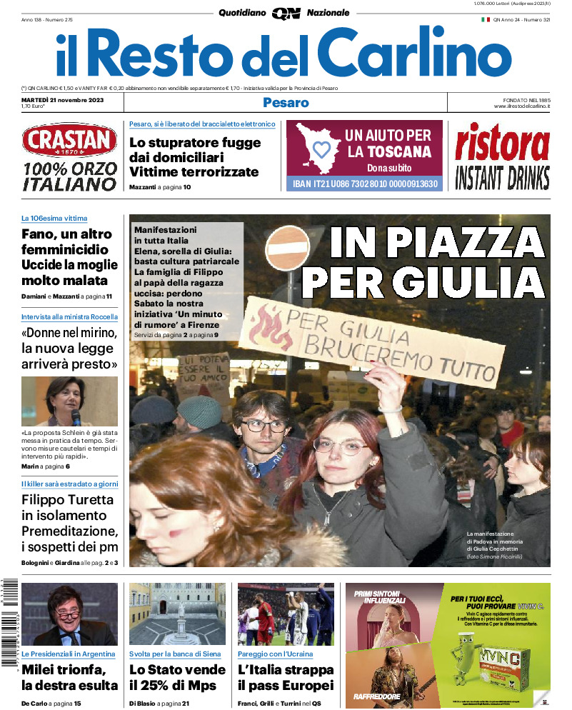 Pesaro - martedì 21 Novembre 2023