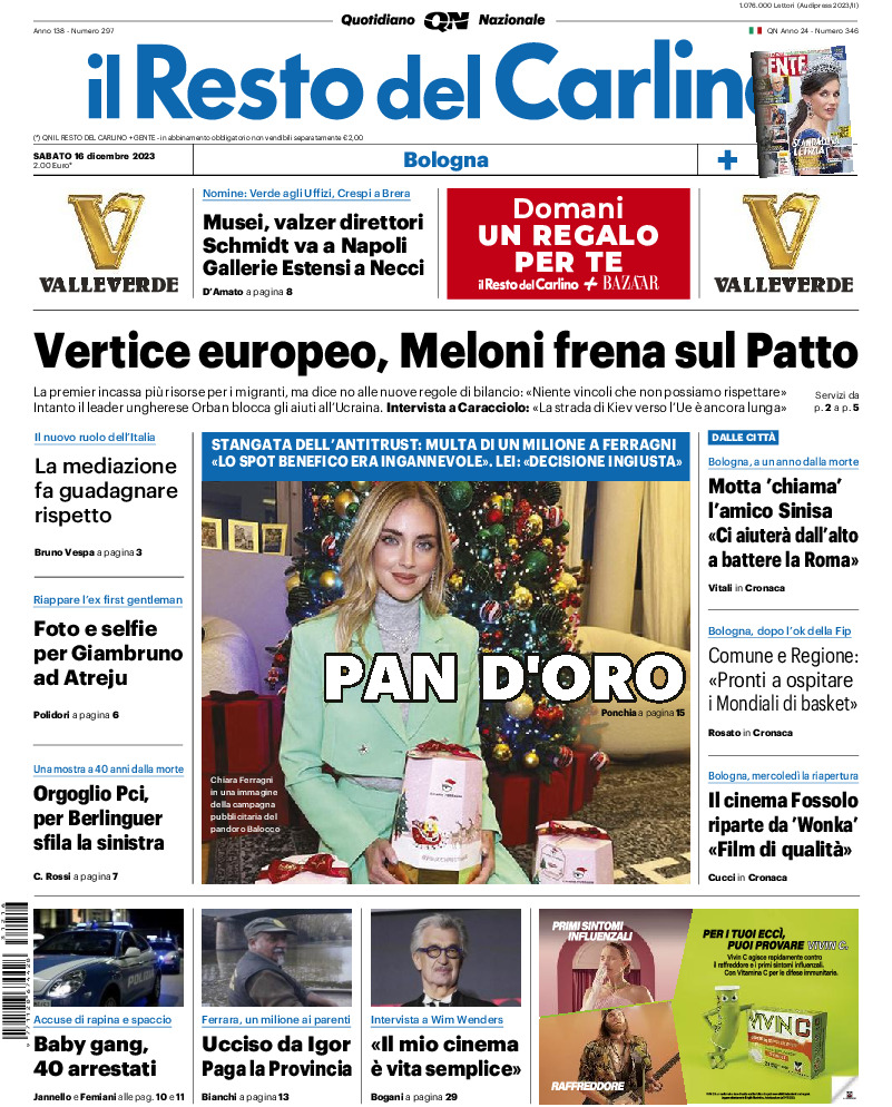 Bologna - sabato 16 Dicembre 2023