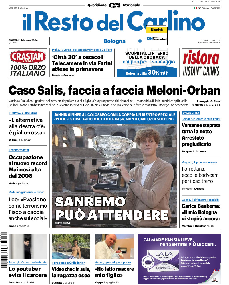 Bologna - giovedì 01 Febbraio 2024