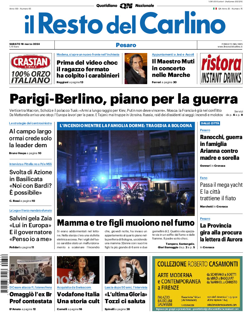 Pesaro - sabato 16 Marzo 2024