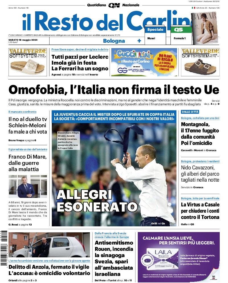 Bologna - sabato 18 Maggio 2024