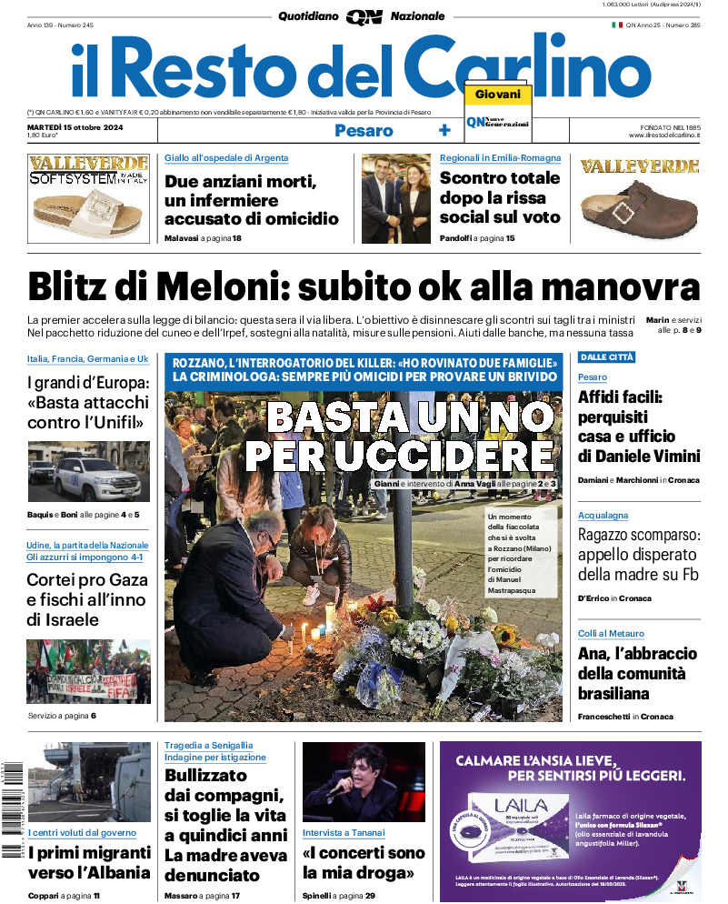 Pesaro - martedì 15 Ottobre 2024