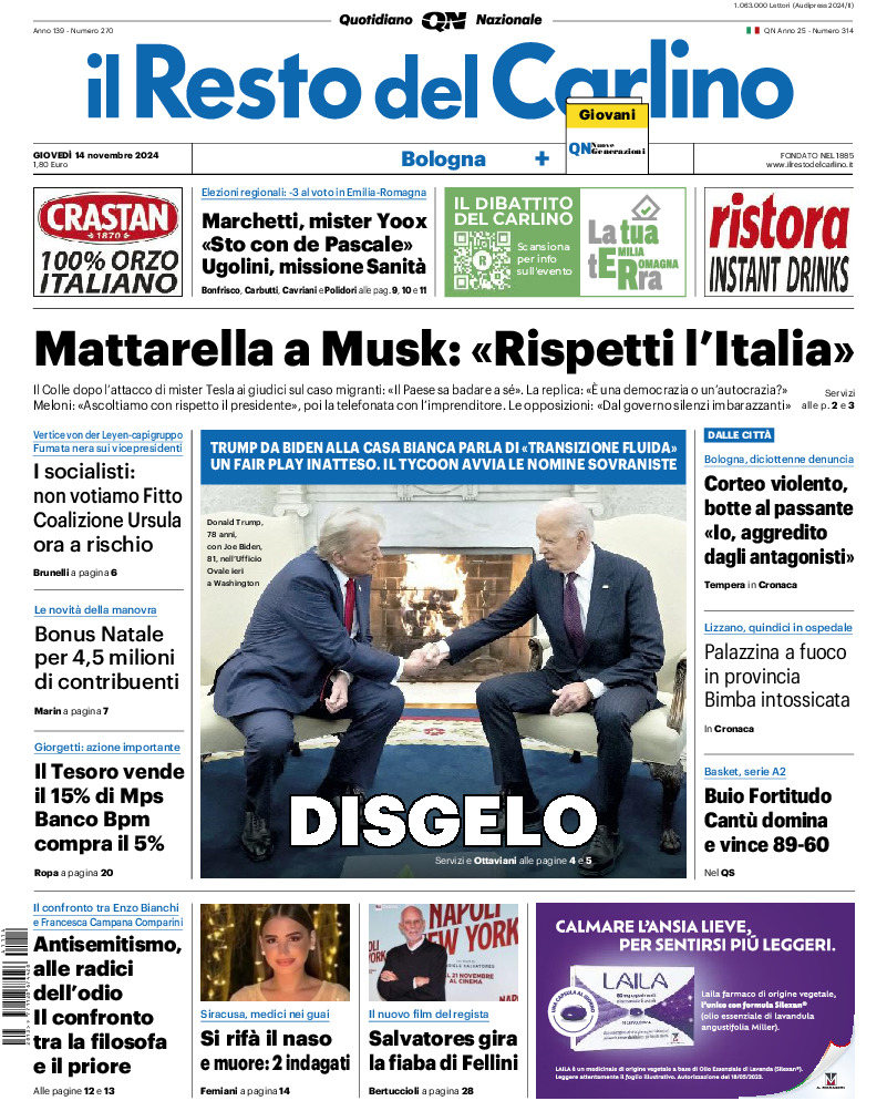Bologna - giovedì 14 Novembre 2024