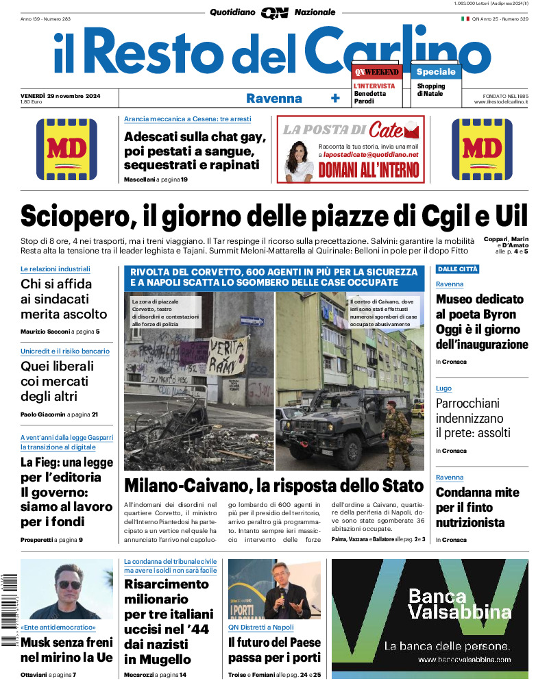 Ravenna - venerdì 29 Novembre 2024