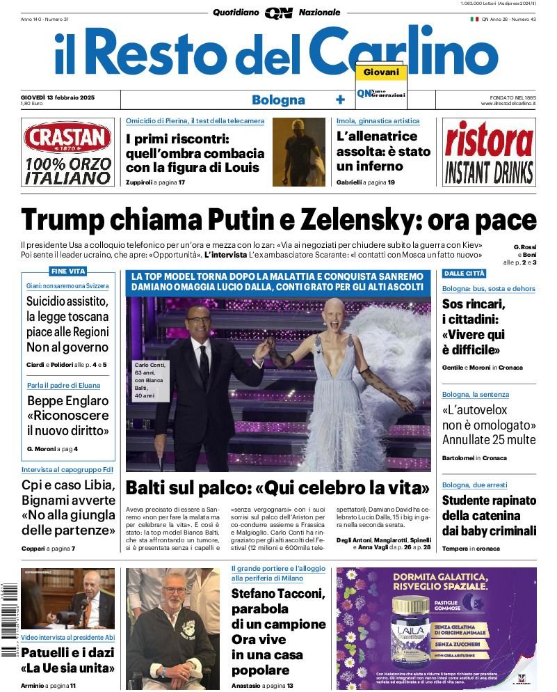 Bologna - giovedì 13 Febbraio 2025