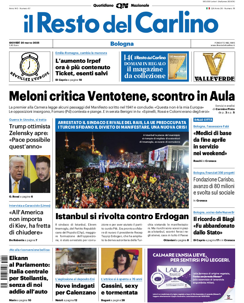 Bologna - giovedì 20 Marzo 2025