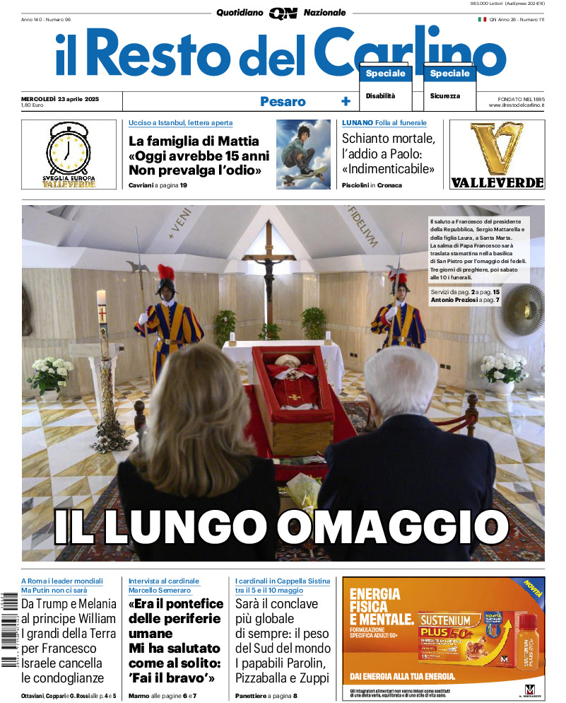 Pesaro - mercoledì 23 Aprile 2025