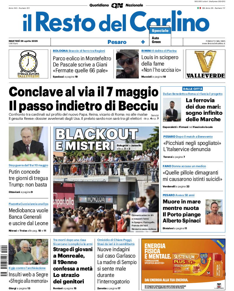 Pesaro - martedì 29 Aprile 2025