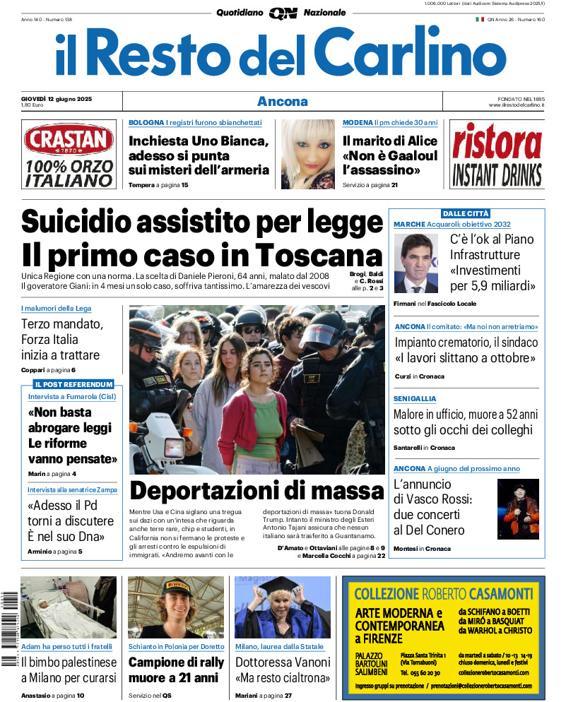 Ancona - giovedì 12 Giugno 2025