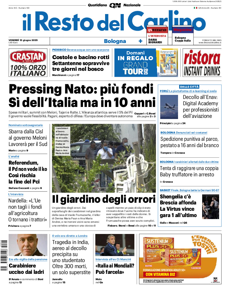 Bologna - venerdì 13 Giugno 2025
