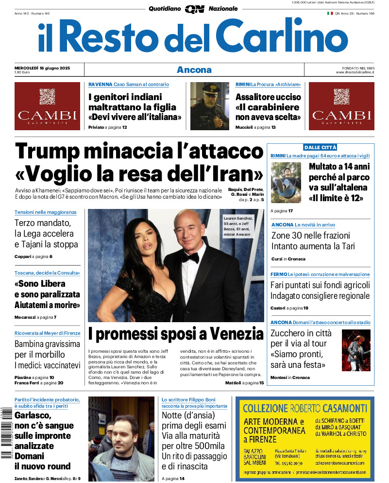 Ancona - mercoledì 18 Giugno 2025