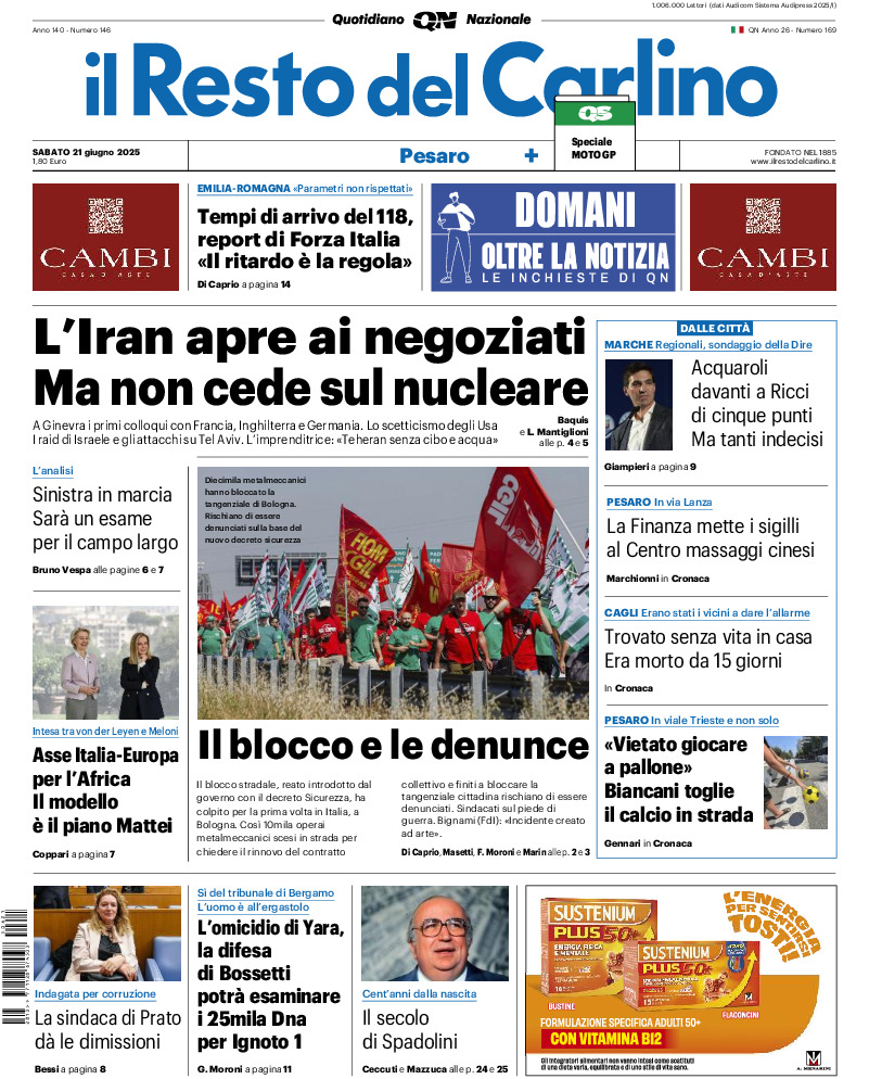 Pesaro - sabato 21 Giugno 2025