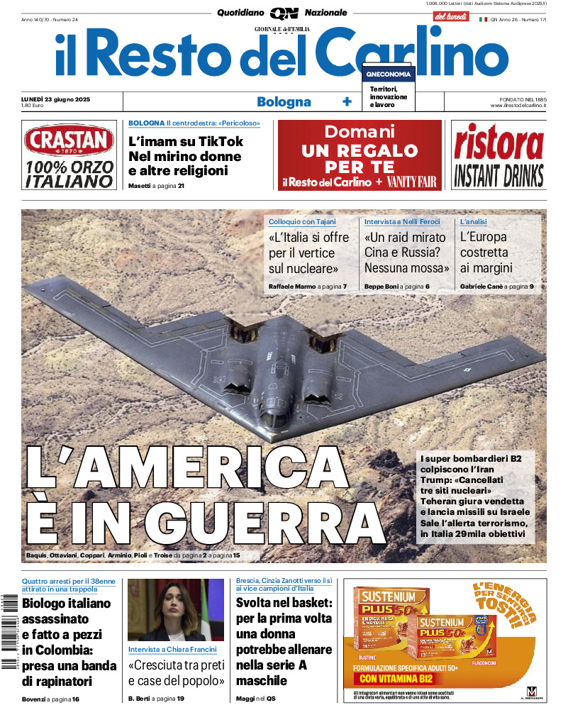 Bologna - lunedì 23 Giugno 2025