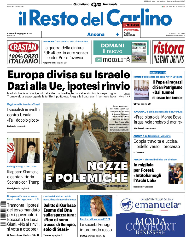 Ancona - venerdì 27 Giugno 2025