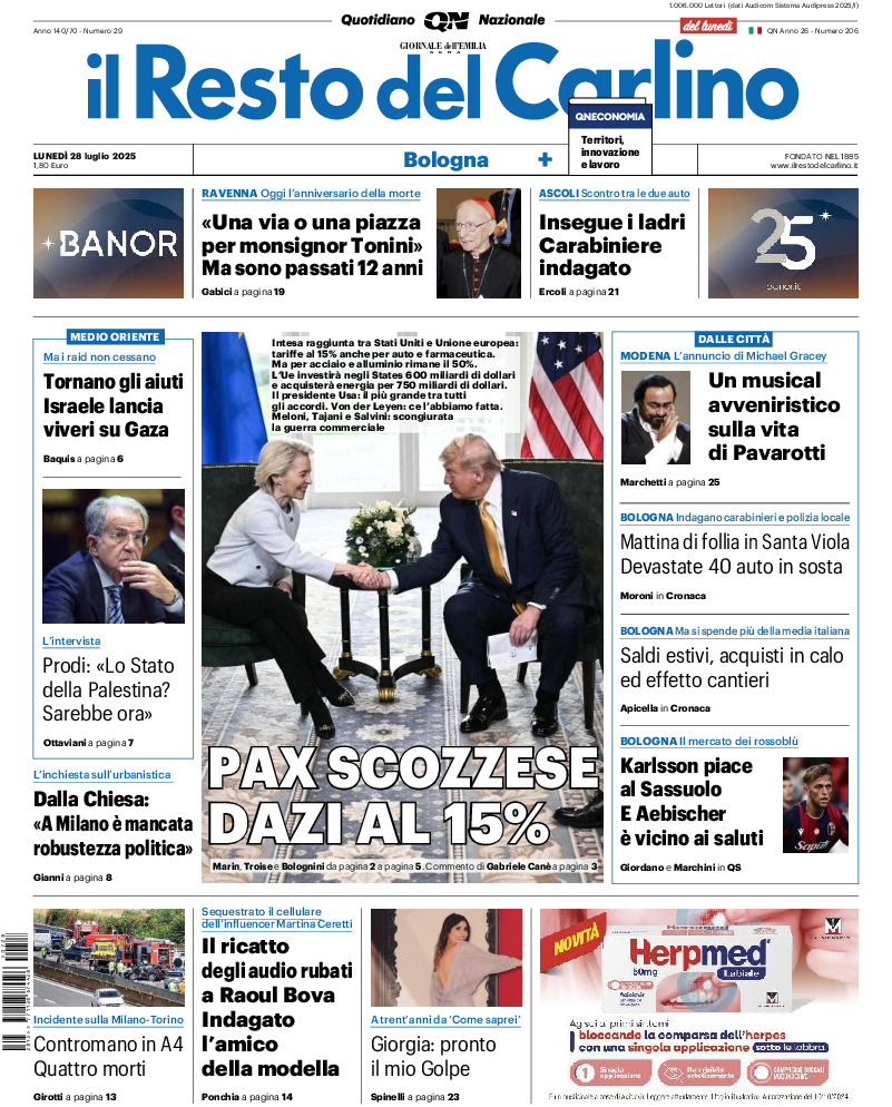 Bologna - lunedì 28 Luglio 2025